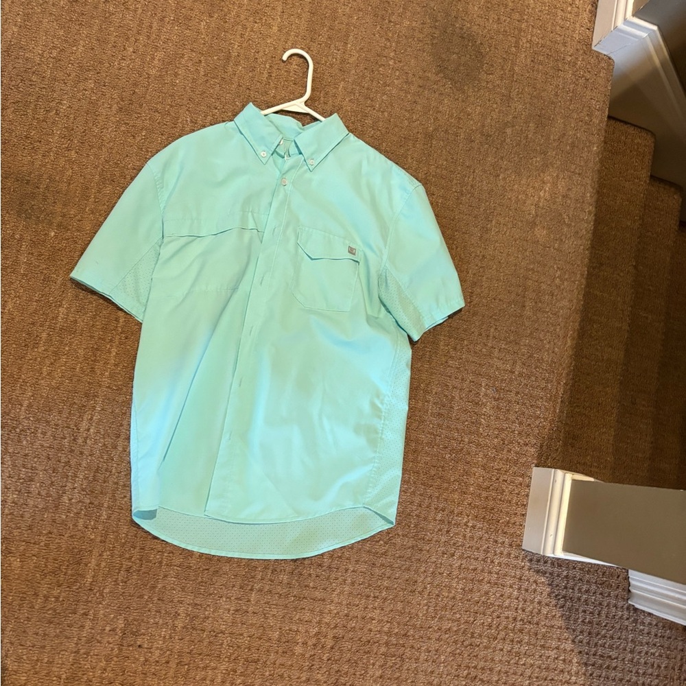 Huk Light Blue Casual Button Down Shirt